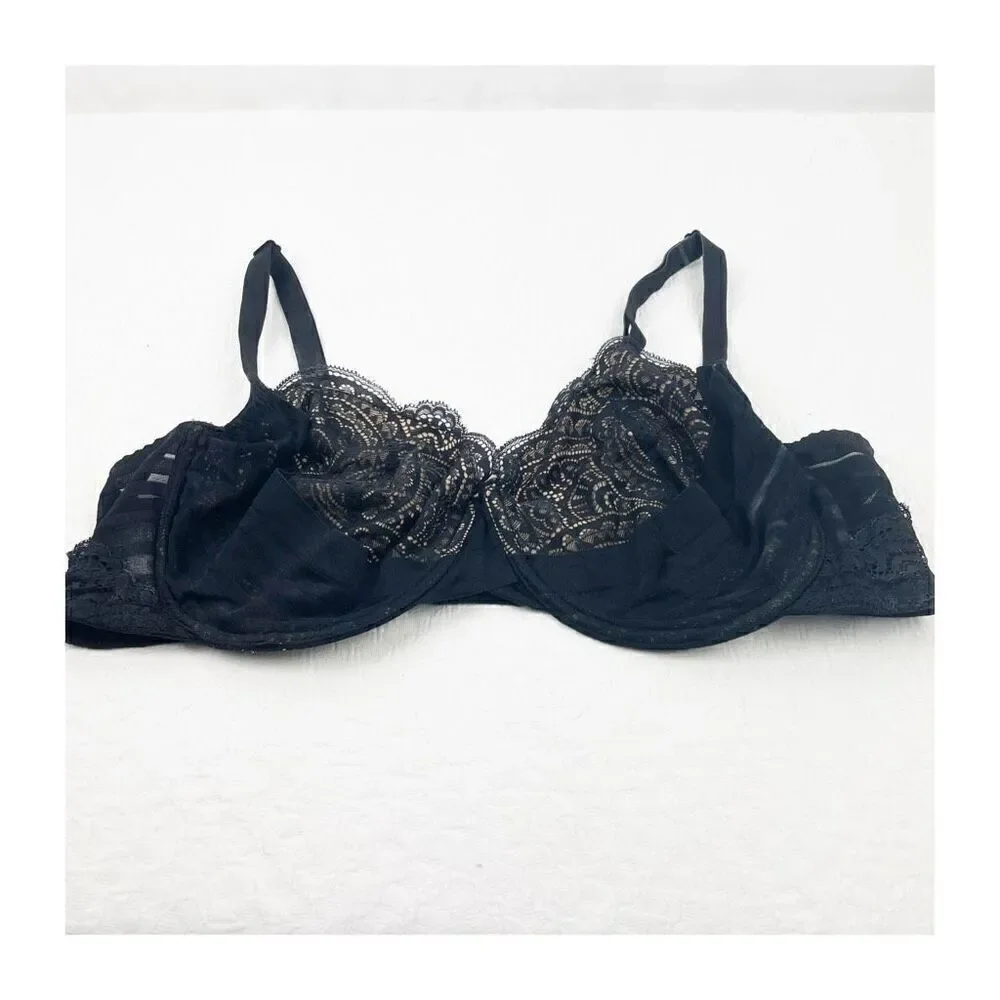 BUY 1 GET 1 FREE Adore Me 40ddd black lace lingerie bra unlined